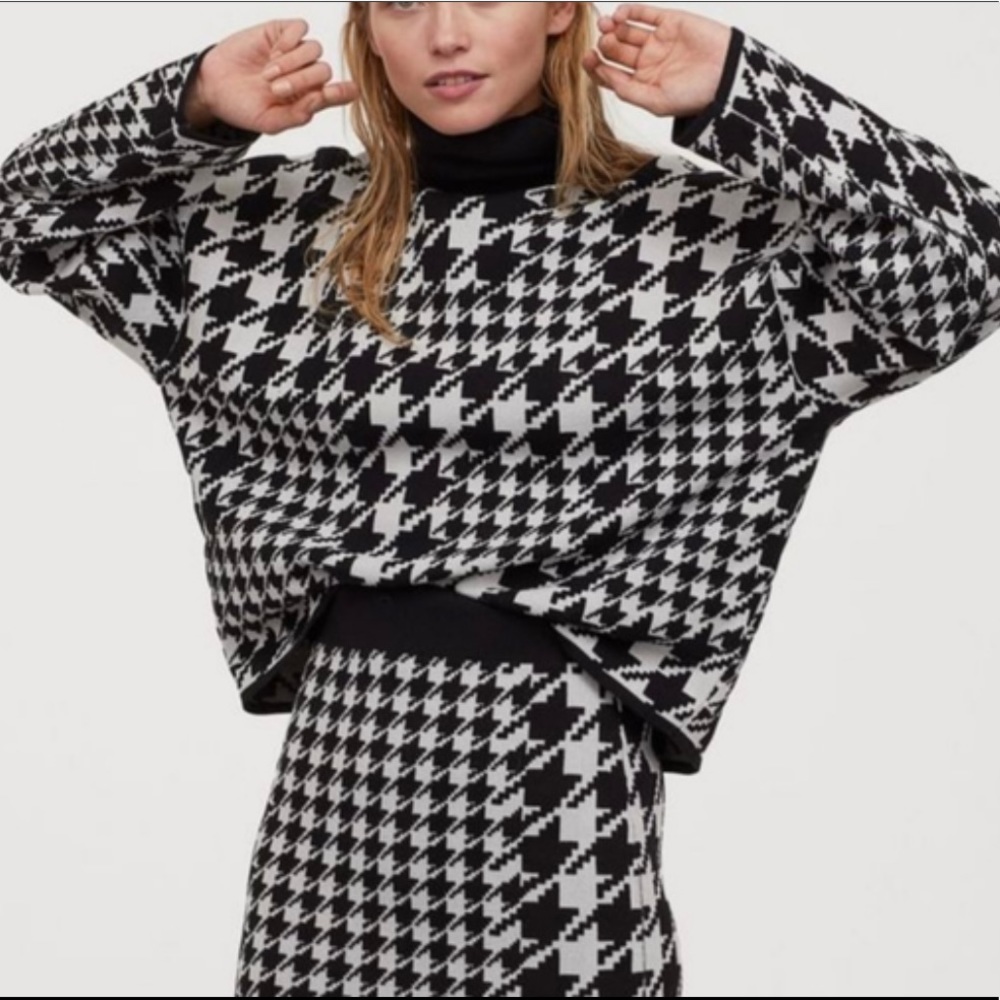 H&M Houndstooth Skirt Set